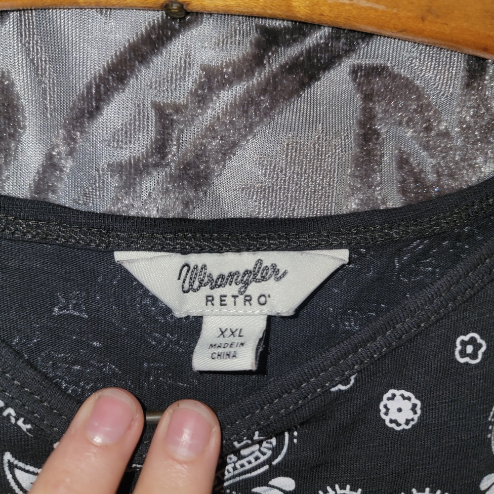 Wrangler Black and White Paisley Tank Top - Picture 2 of 2